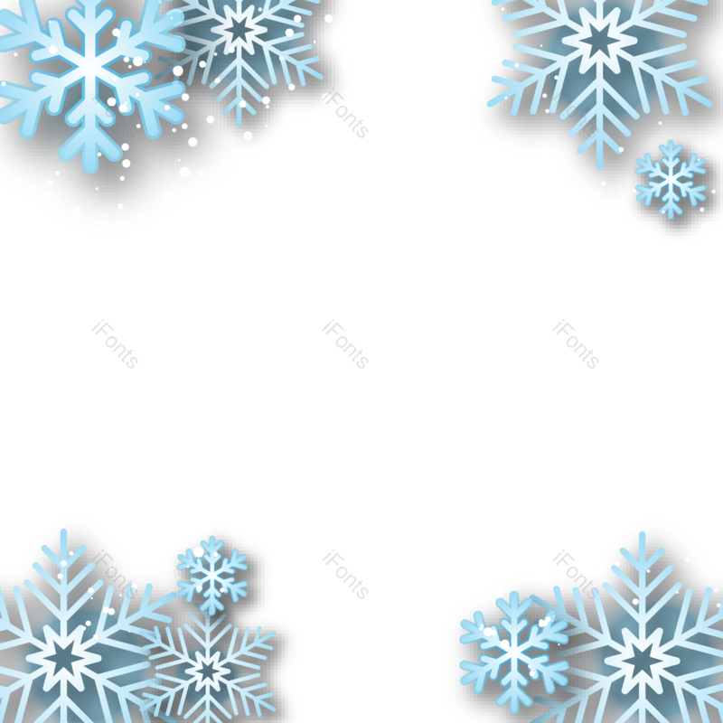 立体雪花图片,蓝色元素,简约清新PNG,雪花免抠素材